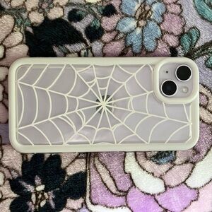Spider Web Design Phone Case - White